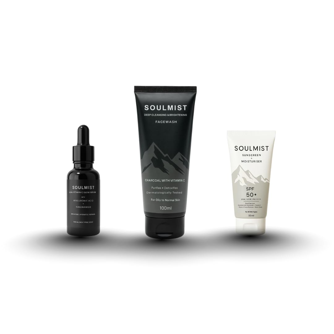 Soulmist Facial Kit for Men – 3 in 1 Skincare Combo